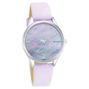Titan Pastel Dreams Mother Of Pearl Dial Analog Leather Strap watch for Women
