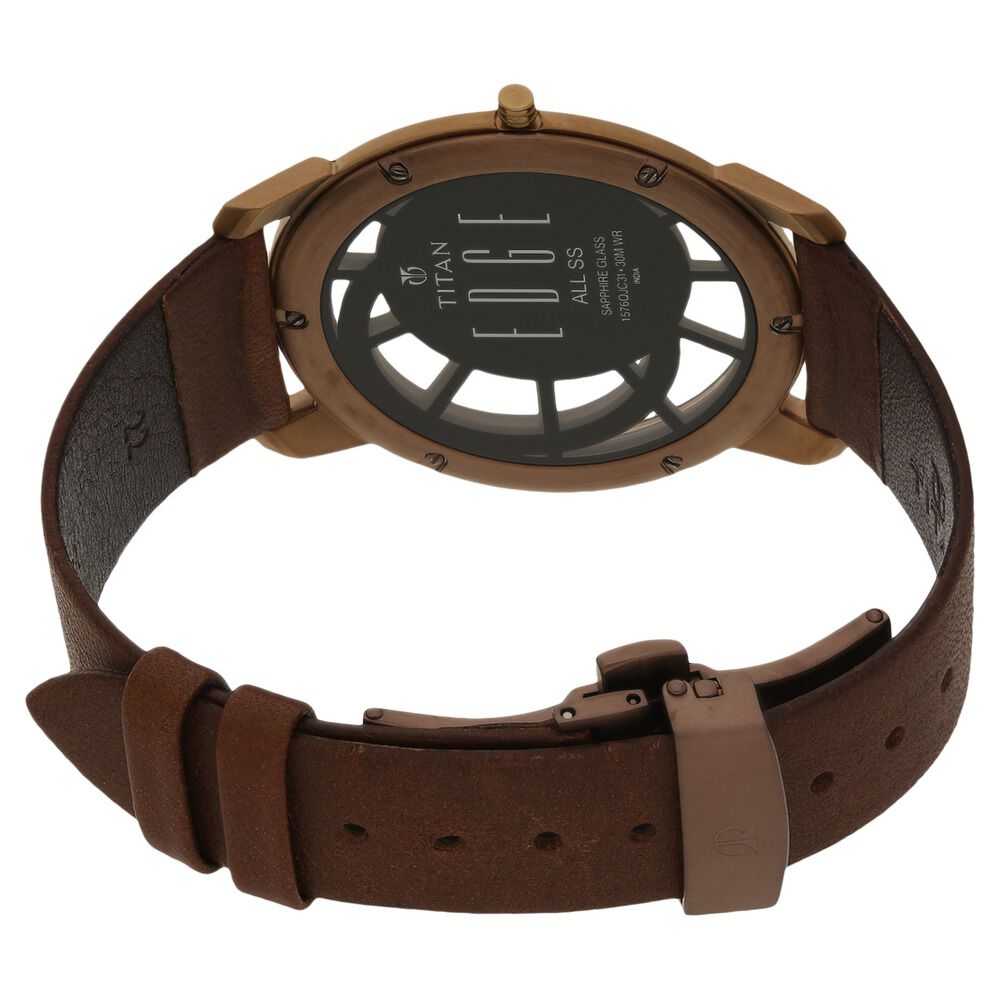 Buy Online Titan Quartz Analog Brown Dial Watch for Men 1576ql01 Titan