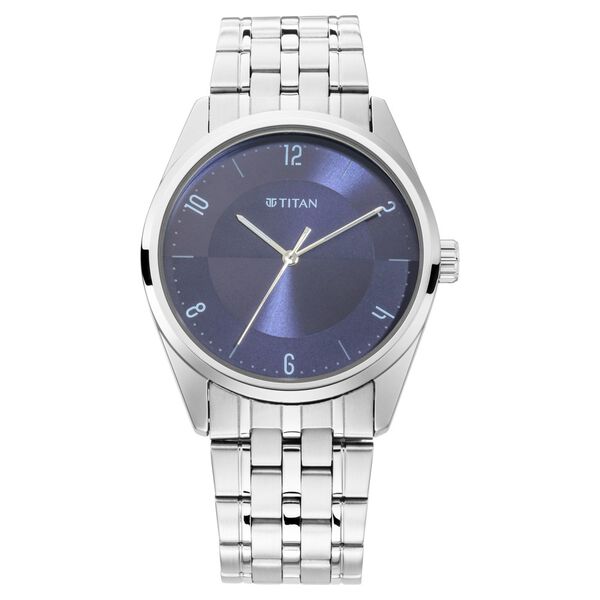Titan Men's Eleganza Lumina Black: Luminous Dial Watch with Sophisticated Link Metal Strap - image number 1
