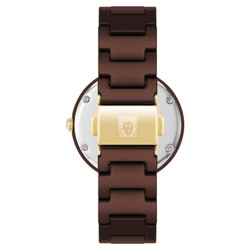 Anne Klein Quartz Analog Brown Dial Ceramic Strap Watch for Women