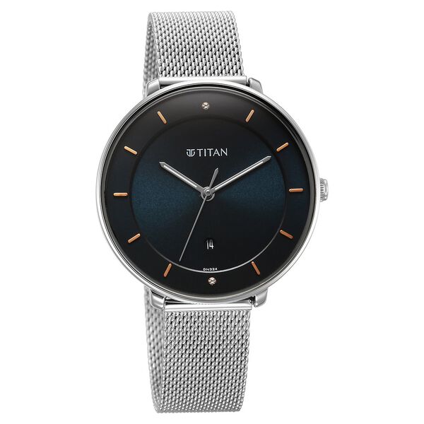Titan Noir Blue Dial Analog Stainless Steel Strap Watch for Women - image number 0