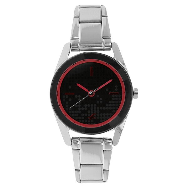 Fastrack Quartz Analog Black Dial Stainless Steel Strap Watch for Girls - image number 0
