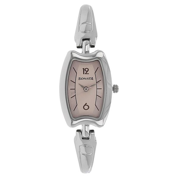 Sonata Elite Pink Dial Women Watch With Metal Strap - image number 0