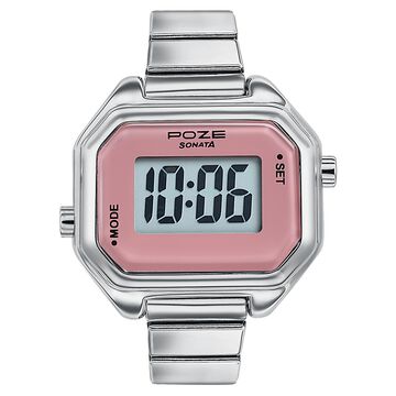 Poze By Sonata Digital Ring Watch With Pink Dial For Women