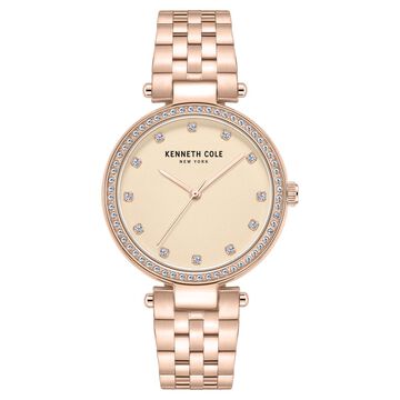 Kenneth Cole Quartz Analog Rose Gold Dial Stainless Steel Strap Watch For Women