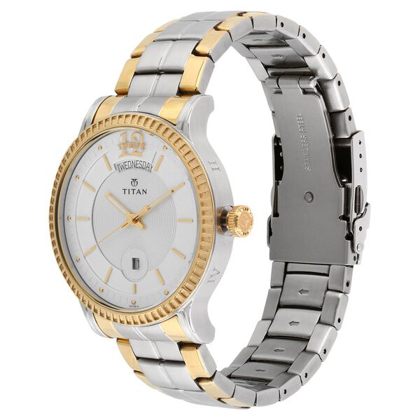 Titan Regalia Sovereign Champagne Dial Analog with Day and Date Stainless Steel Strap Watch for Men - image number 1