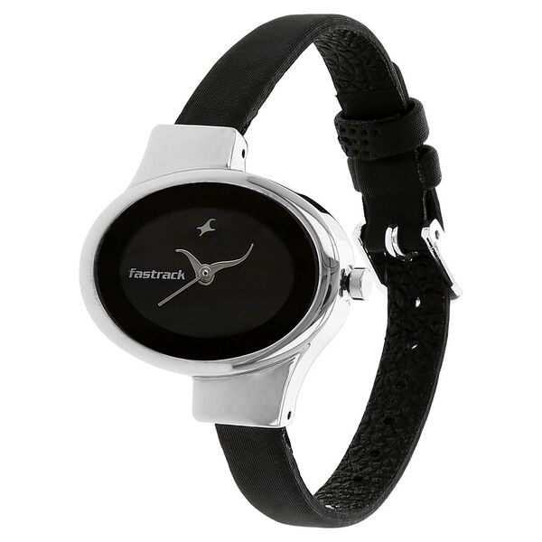 Fastrack Quartz Analog Black Dial Leather Strap Watch for Girls - image number 1