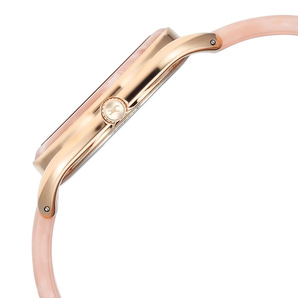Fastrack Younique Quartz Analog Pink Mother Of Pearl Dial Two Toned Acetate & Metal Strap Watch For Girls - image number 4