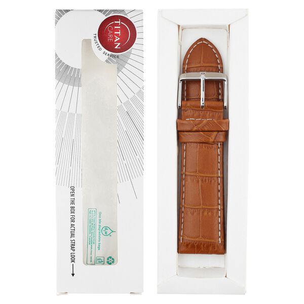 24 mm Tan Genuine Leather Straps for Men - image number 5