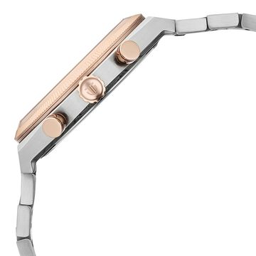 Titan Micromotors Analog with Retrograde Day and Date and Silver Dial Dual Tone Pink Stainless Steel Strap Watch for Men