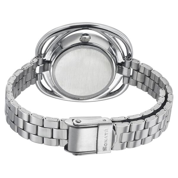 Sonata Quartz Analog White Dial Stainless Steel Strap Watch for Women - image number 3