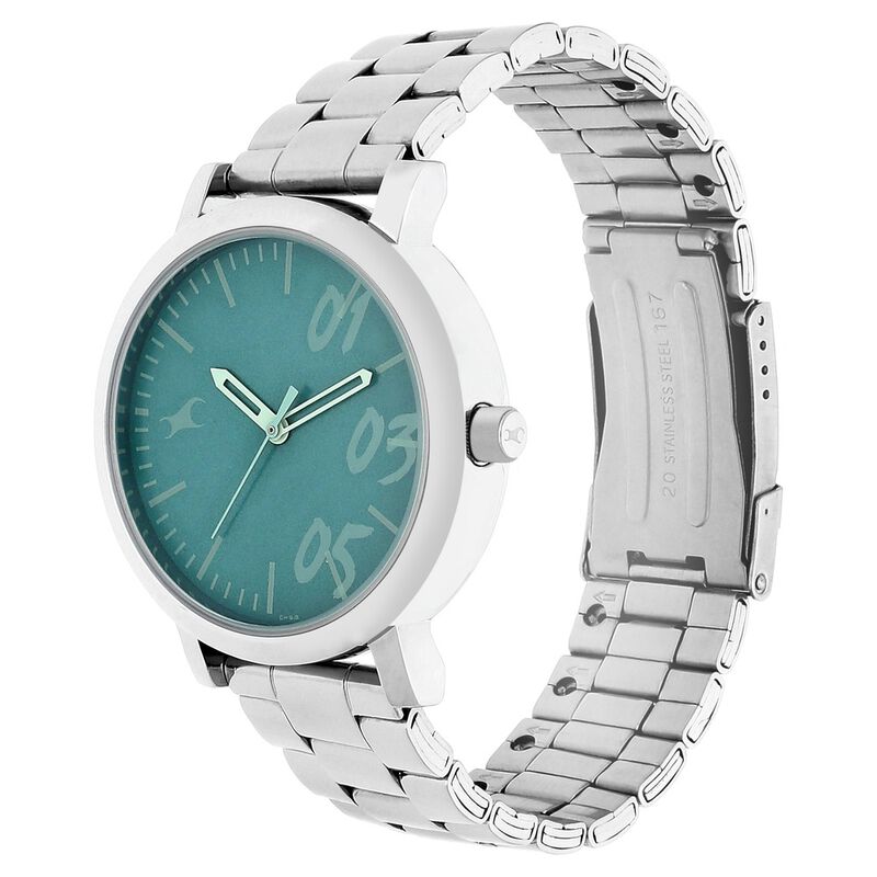 Fastrack Tropical Waters Quartz Analog Green Dial Metal Strap Watch for Girls - image number 2