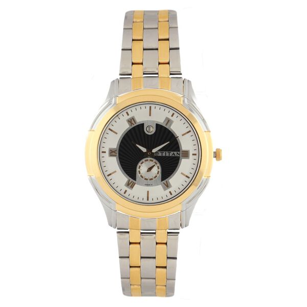 Titan Two Toned Dial Stainless Steel Strap Watch for Men - image number 0