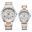 Titan Bandhan Quartz Analog with Date White Dial Two Toned Stainless Steel Strap Watch For Couple - image number 0