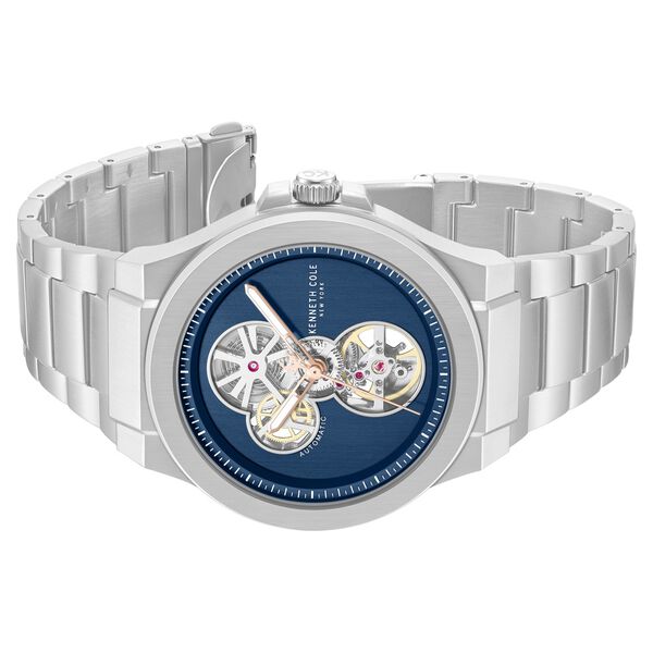 Kenneth Cole Automatic Blue Dial Silver Stainless Steel Strap Watch For Men - image number 2