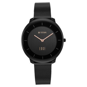 Titan Edge Black Dial Analog Stainless Steel Strap Watch for Women