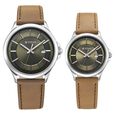 Titan Bandhan Quartz Analog with Date Green Dial Brown Leather Strap Watch For Couple - image number 0