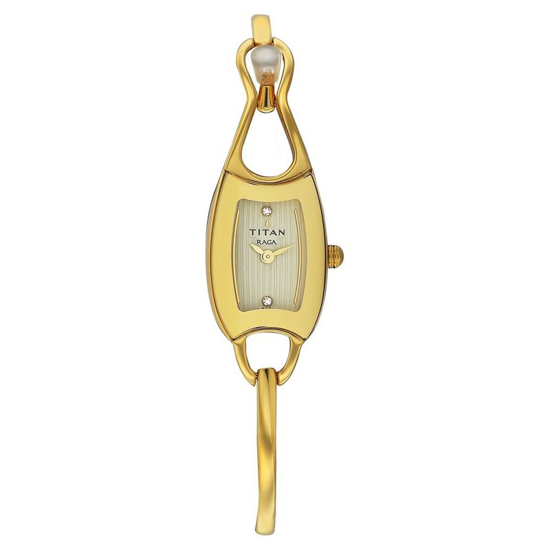 Titan Quartz Analog Champagne Dial Watch for Women