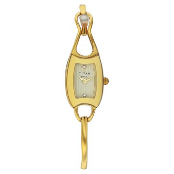 Titan Quartz Analog Champagne Dial Watch for Women