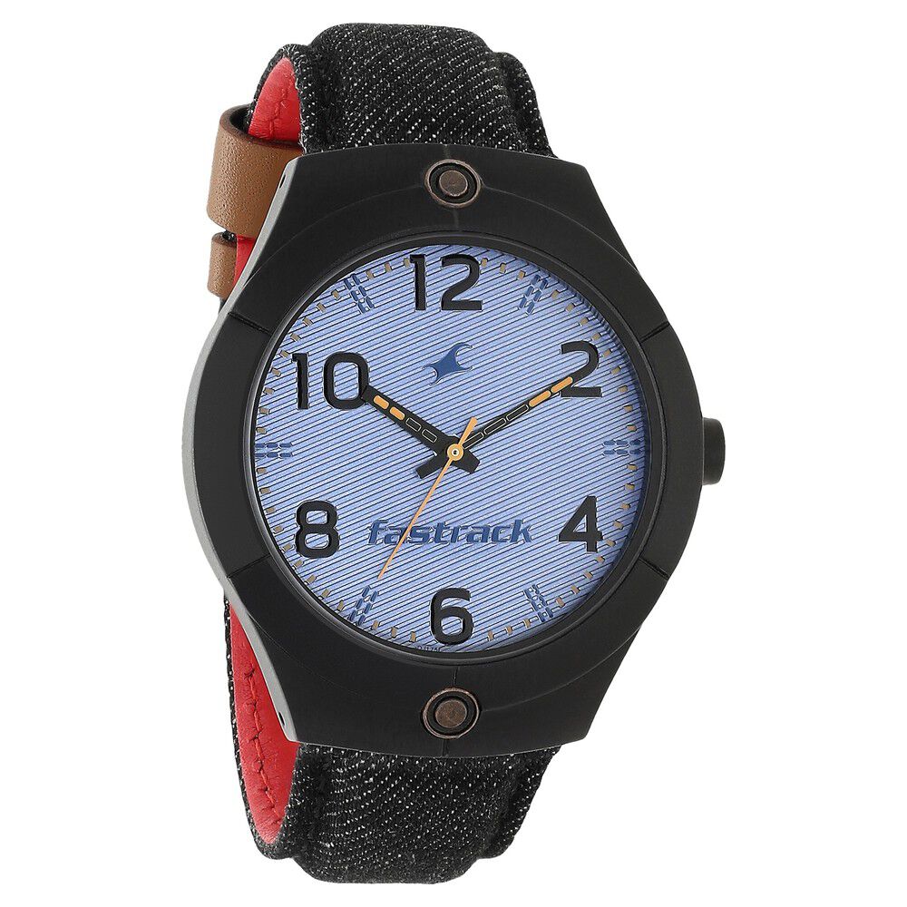 Buy Online Fastrack Denim Quartz Analog Blue Dial Denim Strap