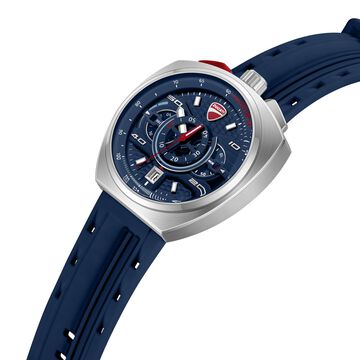 Ducati Quartz Chronograph Blue Dial Blue Silicone Strap Watch For Men