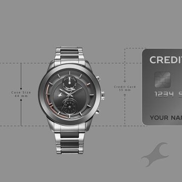 Fastrack Cerame - Oceanyx Quartz Analog with Day and Date Grey Dial Two Toned Strap Watch For Guys