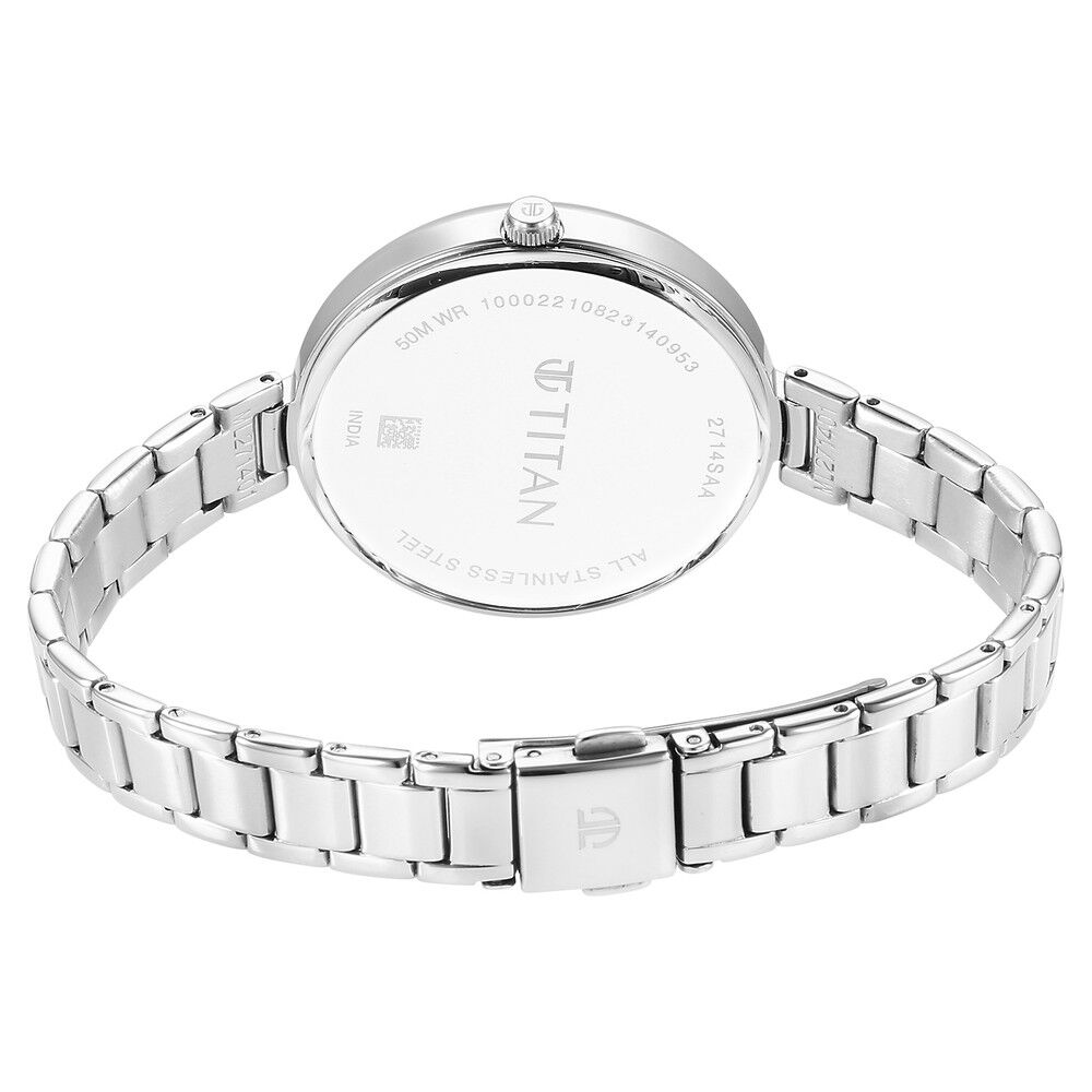 Buy Online Titan Purple Stackables Quartz Analog Two Toned Dial Stainless Steel Strap Watch for Women 2714sm01f Titan