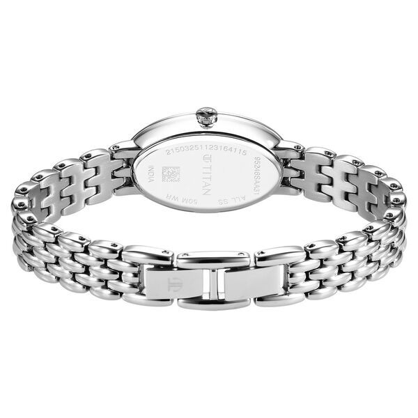 Titan Aura Quartz Analog Mother Of Pearl Dial Stainless Steel Strap Watch for Women - image number 4