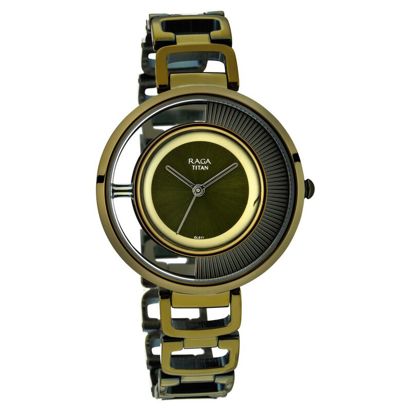 Buy Online Titan Raga Moments Of Joy Green Dial Women Watch With Metal