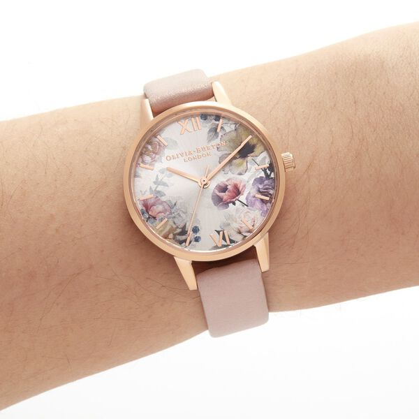 Olivia Burton Quartz Analog Pink Dial Leather Strap Watch for Women - image number 3