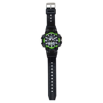 Zoop Bolt Ana Digi Watch with Black and Green Multi Color Case and Black Color Strap for Boys Kids, from House of Titan