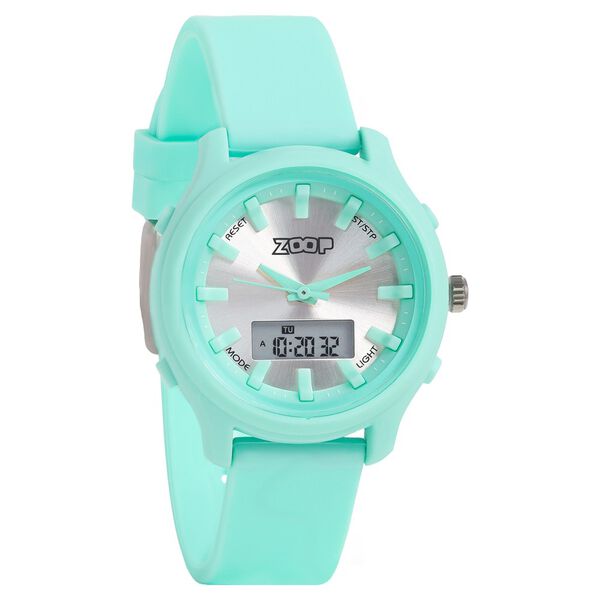 Zoop Ana-Digi Watch with Silver Dial & Green Strap for Girls Kids, from House of Titan - image number 2