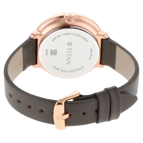Titan Workwear Black Dial Women Watch With Leather Strap - image number 4