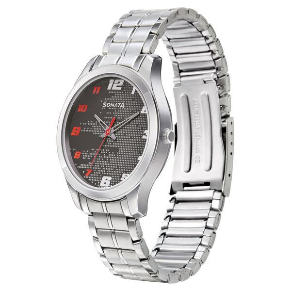 Sonata RPM Quartz Analog Grey Dial Metal Strap Watch for Men - image number 2