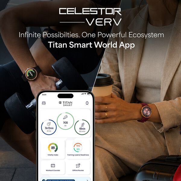 Titan Celestor Verv Women Smartwatch with 1.19" AMOLED Display, Training Load and Readiness, Zone Based Training - image number 5
