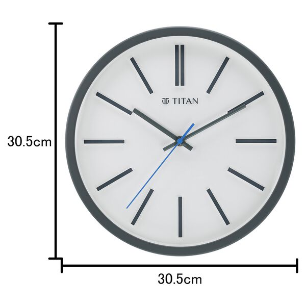 Titan Contemporary White Wall Clock with Silent Sweep Technology 30.5 cm x 30.5 cm (Medium) - image number 2