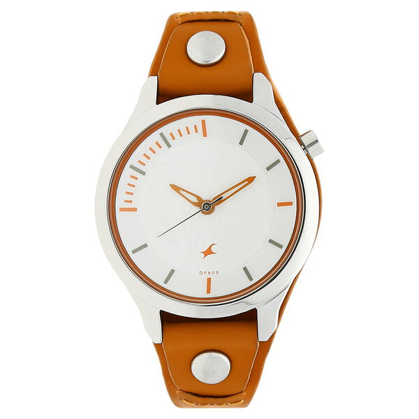 Fastrack Motorheads Quartz Analog White Dial Leather Strap Watch for Girls - image number 0