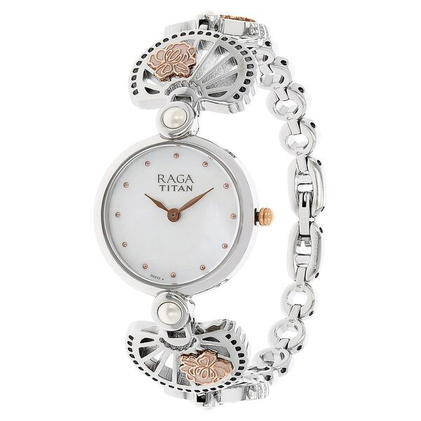 Titan Raga Aurora Mother of Pearl Dial Women Watch With Metal Strap - image number 1