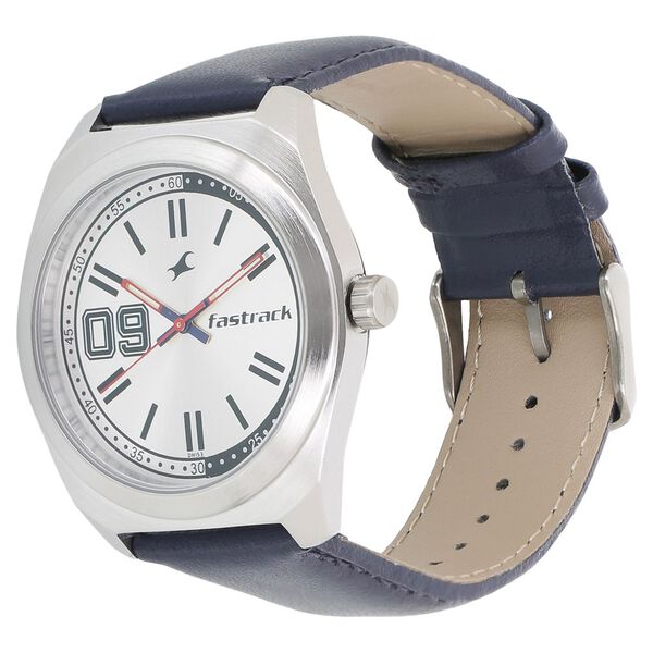 Fastrack Varsity Quartz Analog White Dial Leather Strap Watch for Guys - image number 1