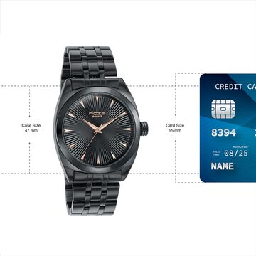 Sonata Poze Quartz Analog Black Dial Black Metal Strap Watch For Men