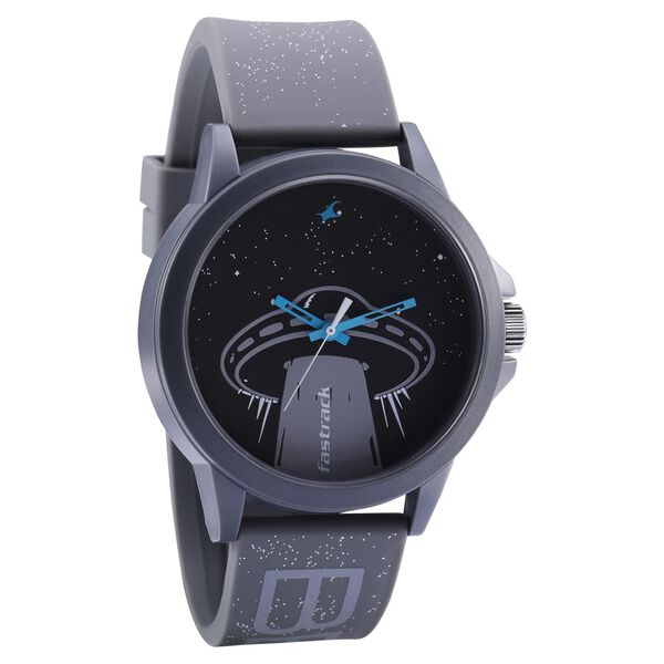 Fastrack Space Rover Quartz Analog Black Dial Silicone Strap Unisex Watch