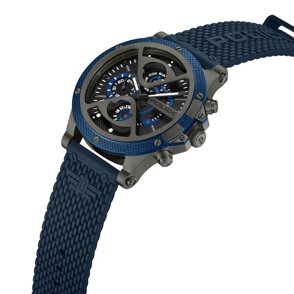 Police Multifunction Black Dial Silicone Strap Watch For Men - image number 2