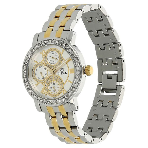 Titan Quartz Analog Silver Dial Metal Strap Watch for Women - image number 1