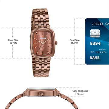Sonata Festive Quartz Analog Brown Dial Brown Metal Strap Watch For Women