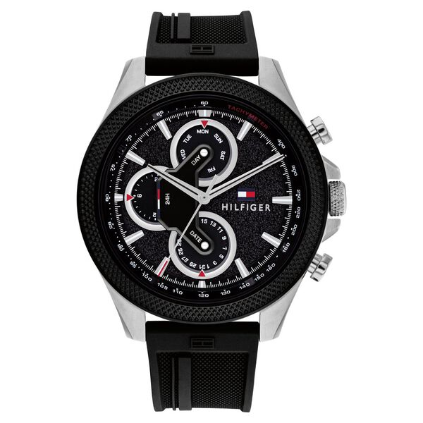 Tommy Hilfiger Quartz Multifunction Black dial Silicone Strap Watch for Men - image number 0