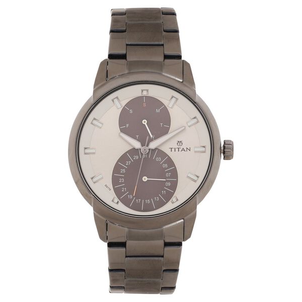 Titan Quartz Multifunction Grey Dial Stainless Steel Strap watch for Men - image number 1