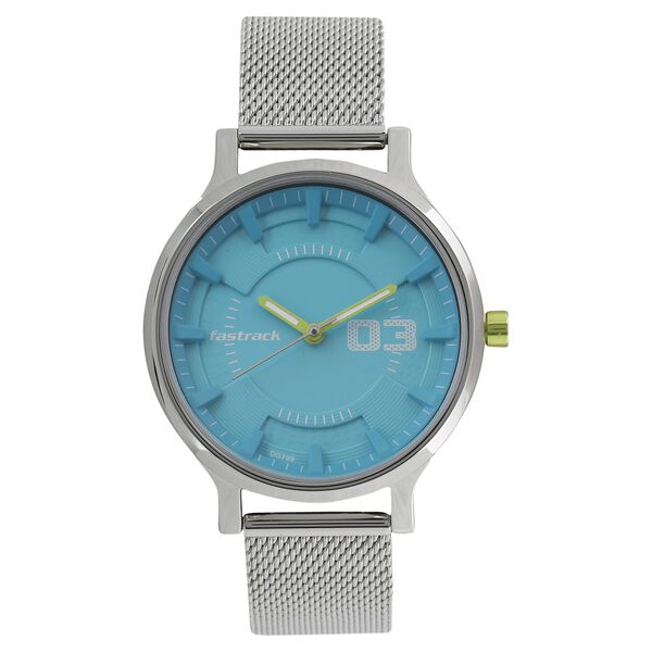 Fastrack Loopholes Quartz Analog Blue Dial Stainless Steel Strap Watch for Girls - image number 0