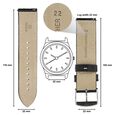 22 mm Black Genuine Leather Strap for Men - image number 1