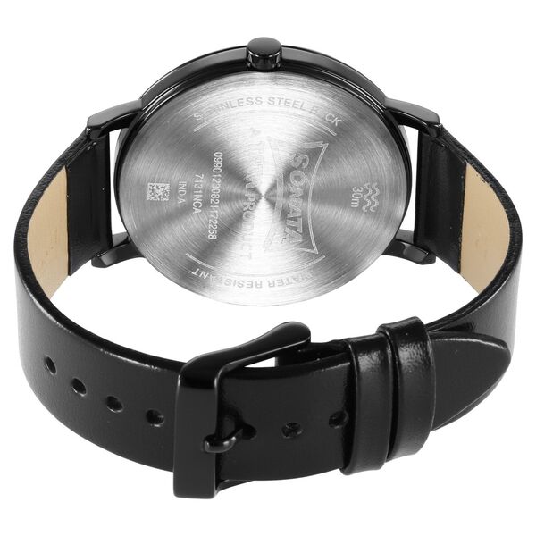 Sonata Force Quartz Analog with Date Green Dial Leather Strap Watch for Men - image number 3