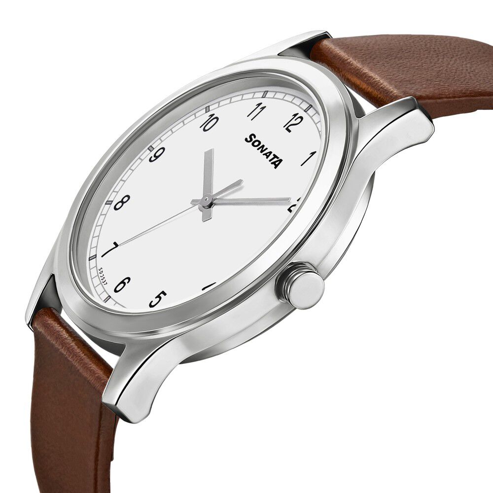 Sonata analog white dial men's 2025 watch